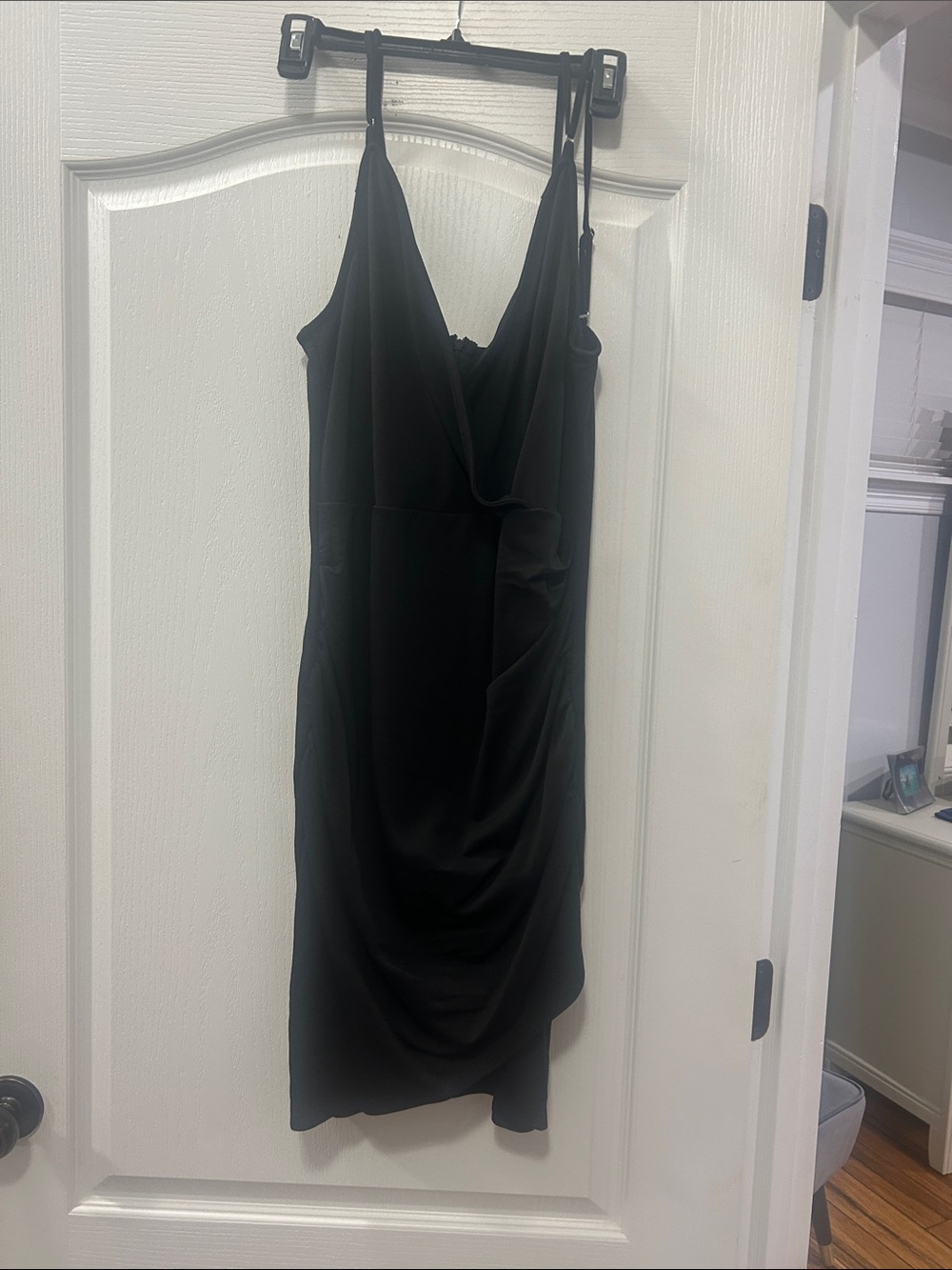 Grace Karin Black Draped Mini Slip Dress-never worn